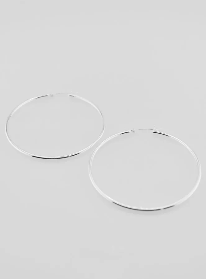 Creole Earrings in 925 Sterling Silver - 50mm (pic 2)