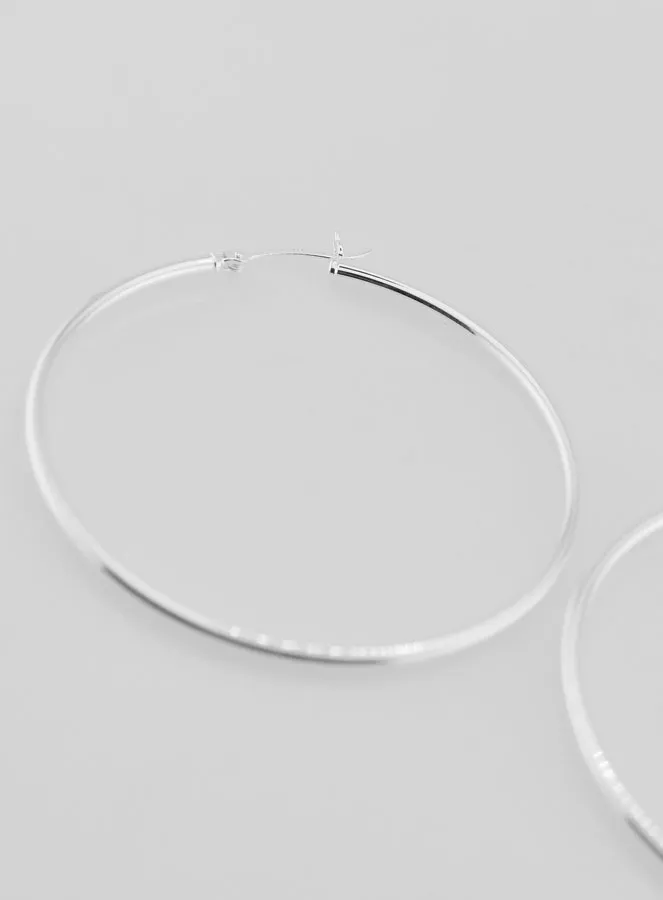 Creole Earrings in 925 Sterling Silver - 50mm (pic 4)