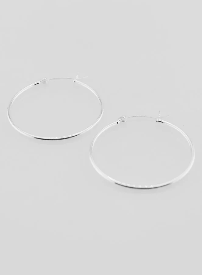 Creole Earrings in 925 Sterling Silver - 30mm (pic 2)