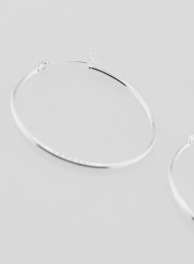 Creole Earrings in 925 Sterling Silver - 30mm (pic 4)