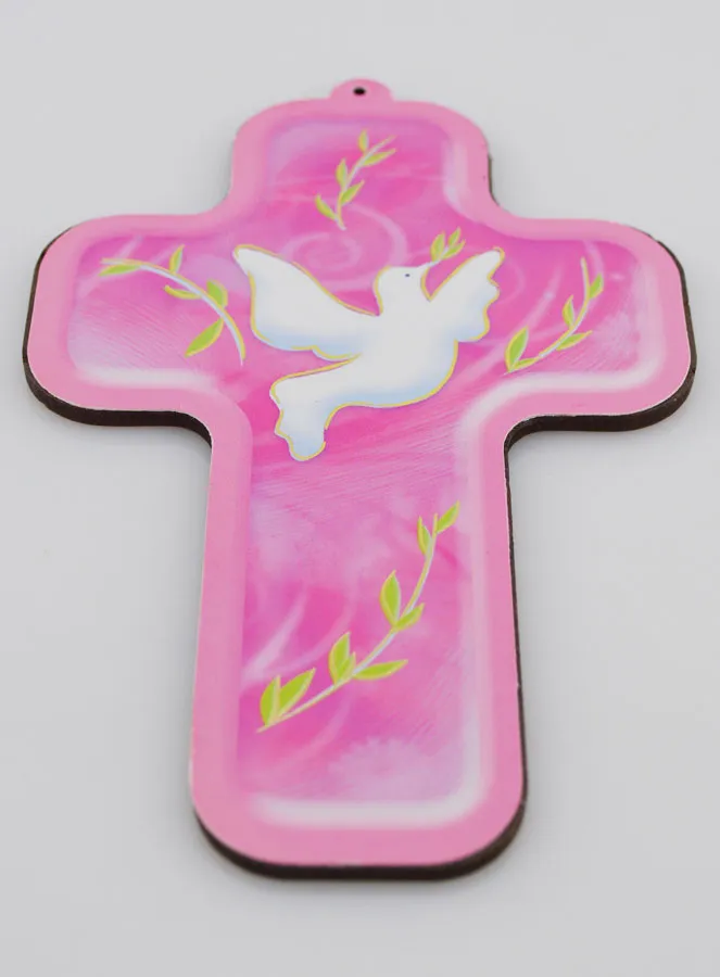 Confirmation Cross - Holy Spirit Dove - Pink (pic 2)