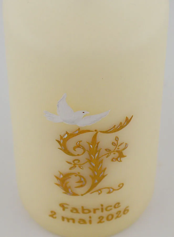 Confirmation Keepsake Candle Holy Spirit - Gold (pic 4)