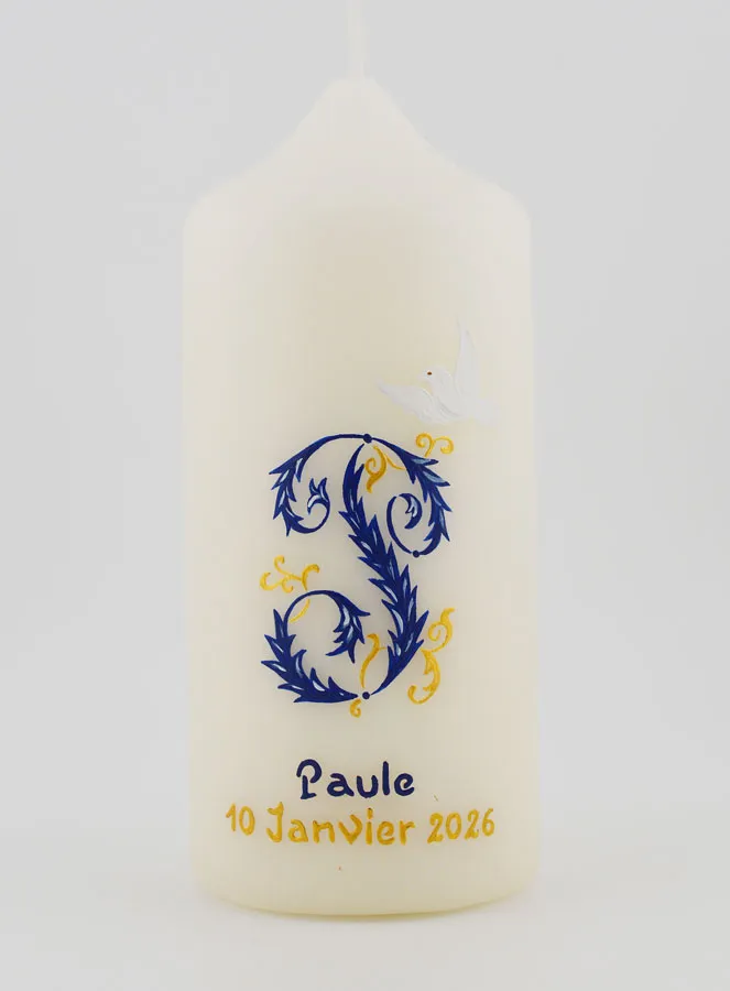 Confirmation Keepsake Candle Holy Spirit - Blue (pic 1)