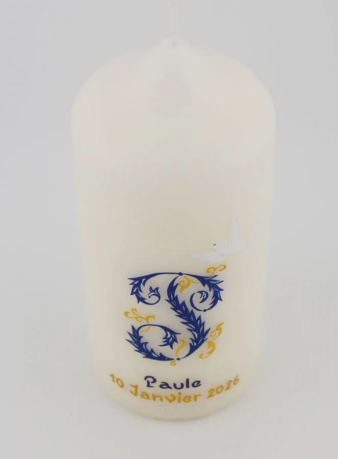 Confirmation Keepsake Candle Holy Spirit - Blue (pic 2)