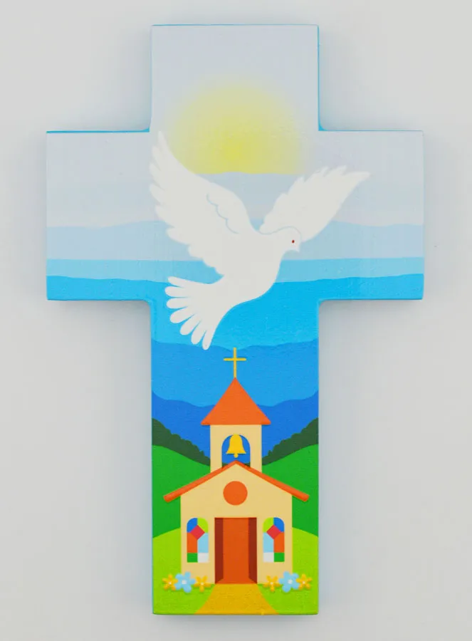 Wooden Cross Remembrance Of Confirmation - Dove (pic 1)
