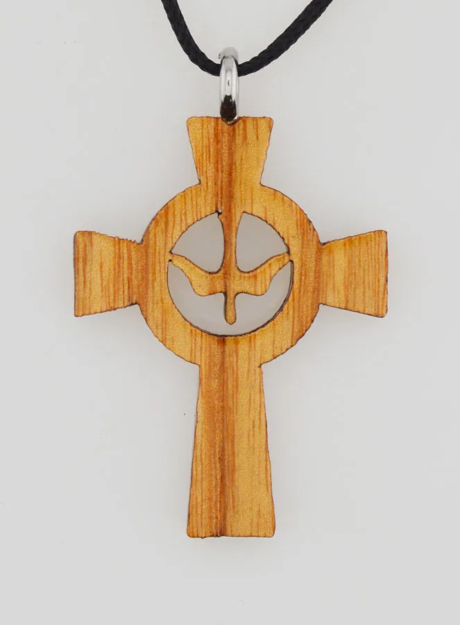 Confirmation Cross Pendant Wood - Holy Spirit (pic 1)