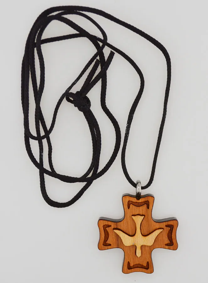 Wooden Confirmation Cross Pendant - Holy Spirit (pic 2)