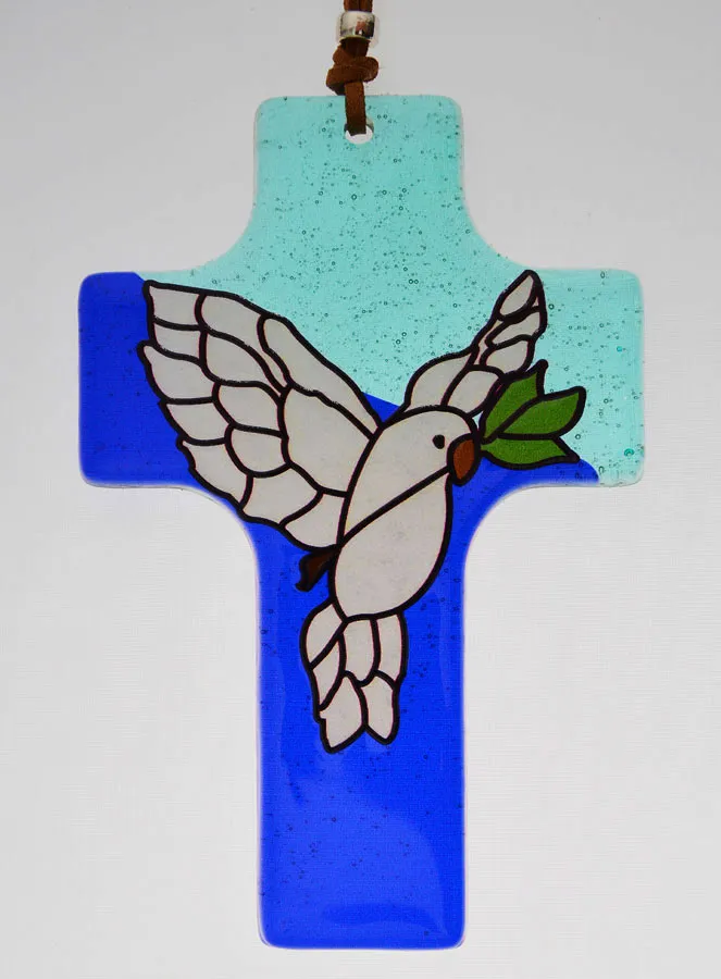 Glass Cross Confirmation Souvenir - Holy Spirit (pic 1)