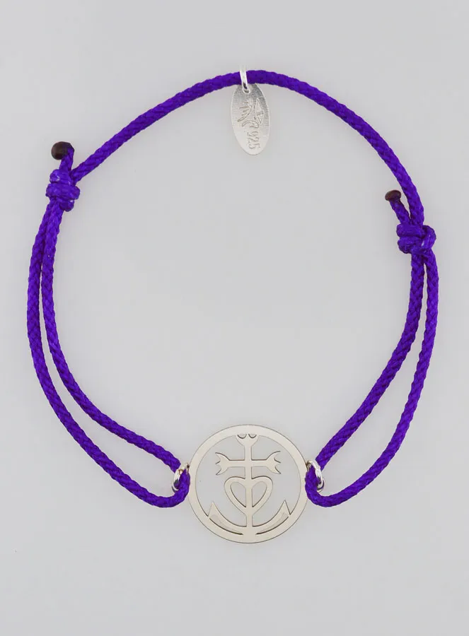 Silver and Rope Bracelet - Cross of Camargue (pic 1)