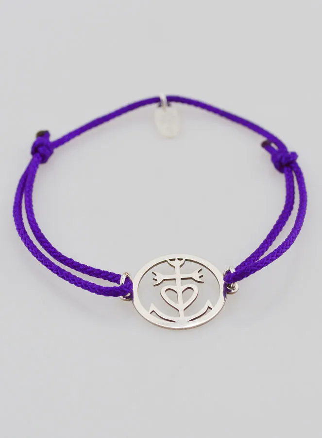Silver and Rope Bracelet - Cross of Camargue (pic 2)