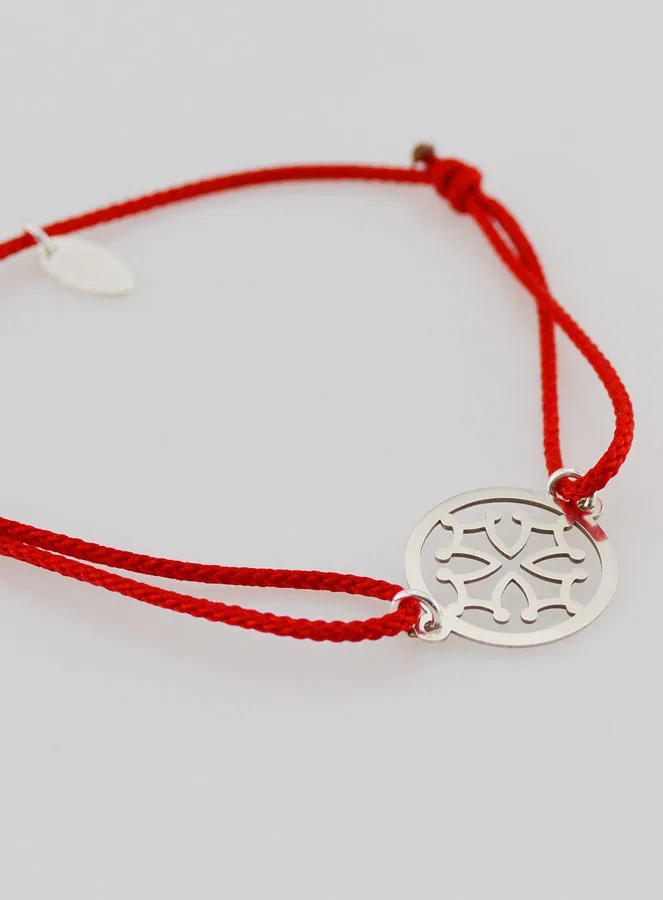 Silver and Cord Bracelet - Occitan Cross (pic 3)