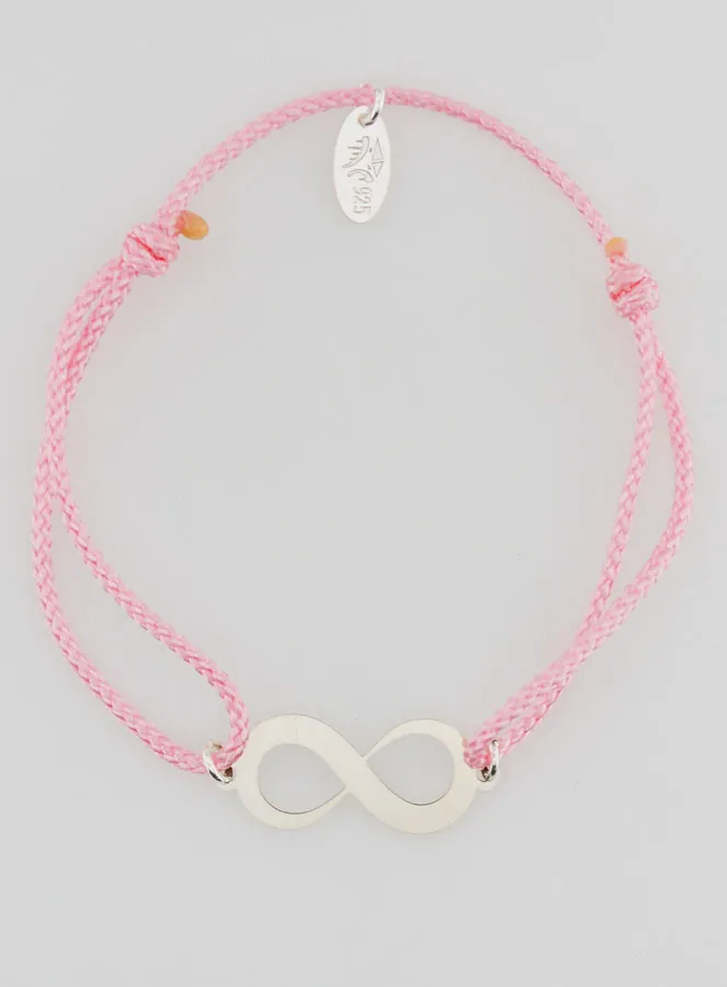 Silver and Pink Rope Bracelet - Infinity (pic 1)
