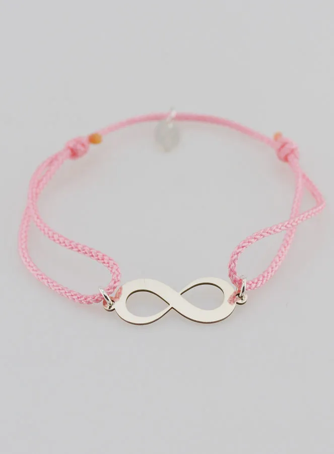 Silver and Pink Rope Bracelet - Infinity (pic 2)