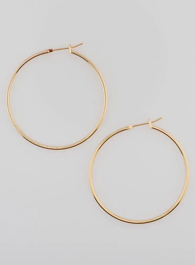 Gold-plated Creole Earrings - 40mm (pic 1)