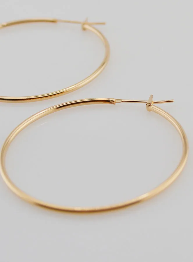 Gold-plated Creole Earrings - 40mm (pic 3)