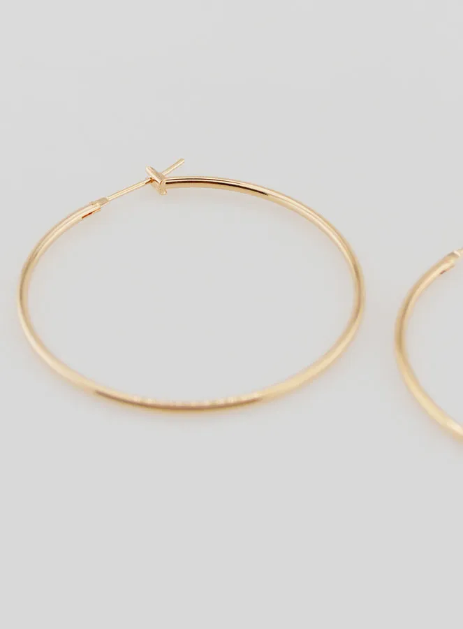 Gold-plated Creole Earrings - 40mm (pic 4)