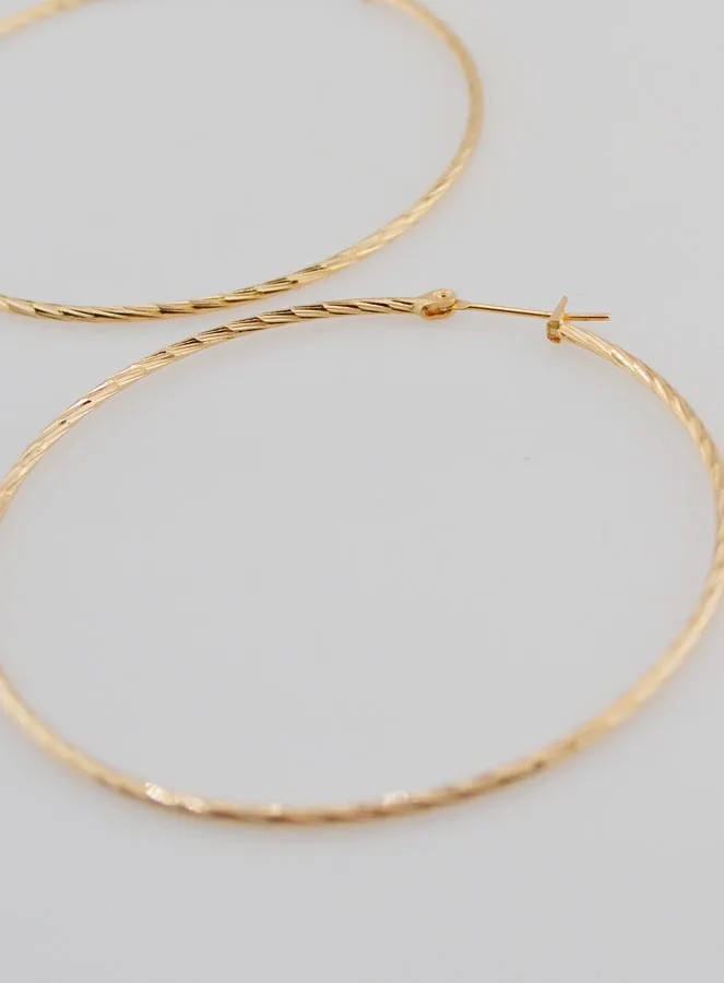 Twisted Creole Earrings Gold-Plated - 60mm (pic 3)