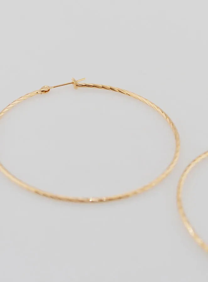 Twisted Creole Earrings Gold-Plated - 60mm (pic 4)