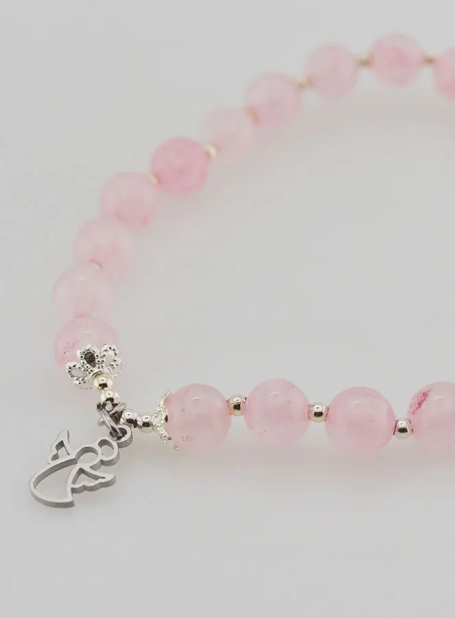 6mm Rose Quartz Bracelet and Guardian Angel (pic 4)