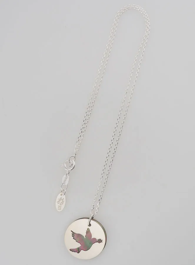 Religious Necklace Openwork Dove - Silver and Mother-of-Pearl (pic 4)