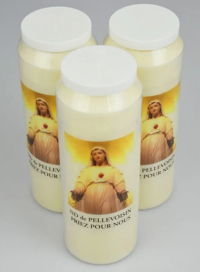 3 Sanctuary Candles Our Lady of Pellevoisin (pic 2)