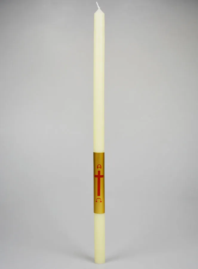 Christening Candle Ivory and Gold - 50cm (pic 1)