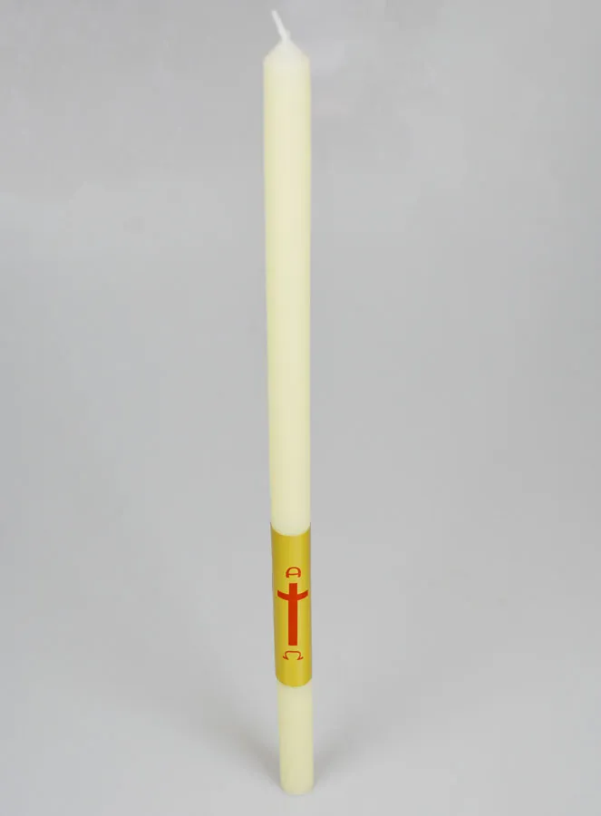 Christening Candle Ivory and Gold - 50cm (pic 2)