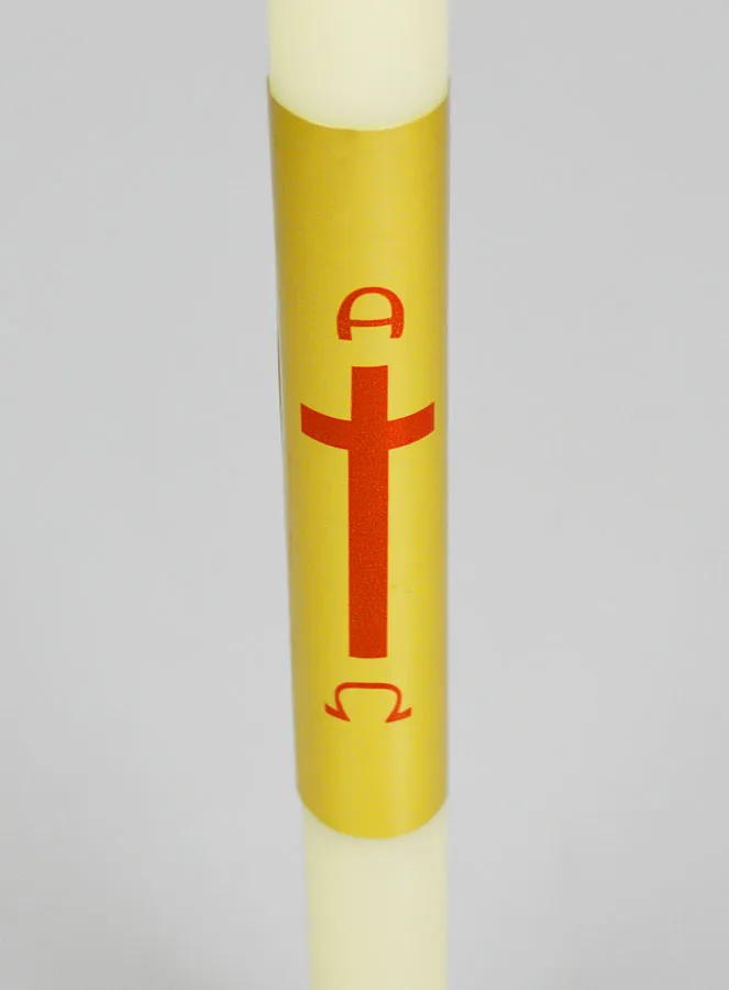 Christening Candle Ivory and Gold - 50cm (pic 3)