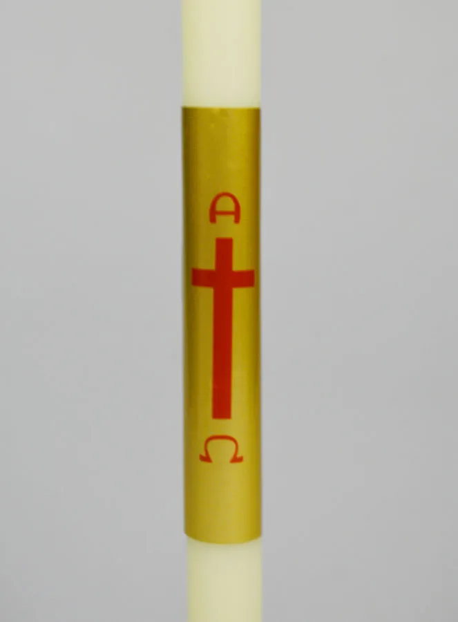 Christening Candle Ivory and Gold - 50cm (pic 4)