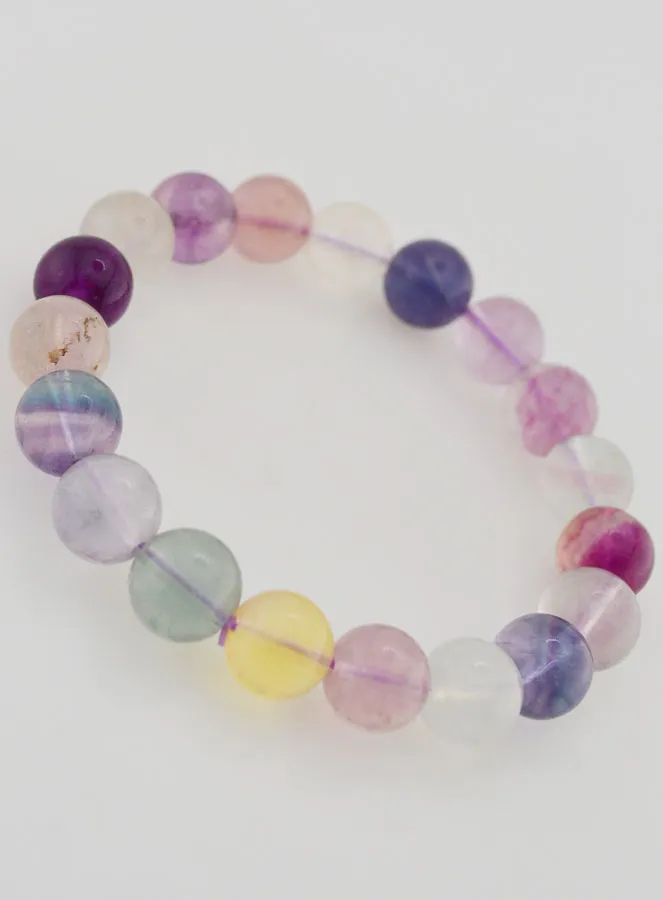 Gemstone Bracelet with Multicoloured Fluorite AA - 10mm (pic 3)