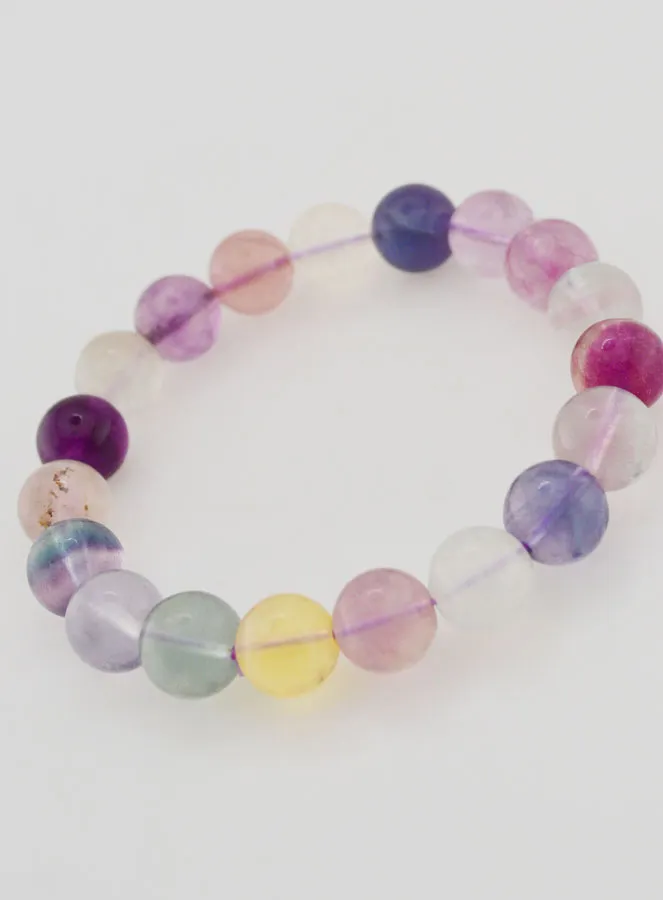 Gemstone Bracelet with Multicoloured Fluorite AA - 10mm (pic 4)
