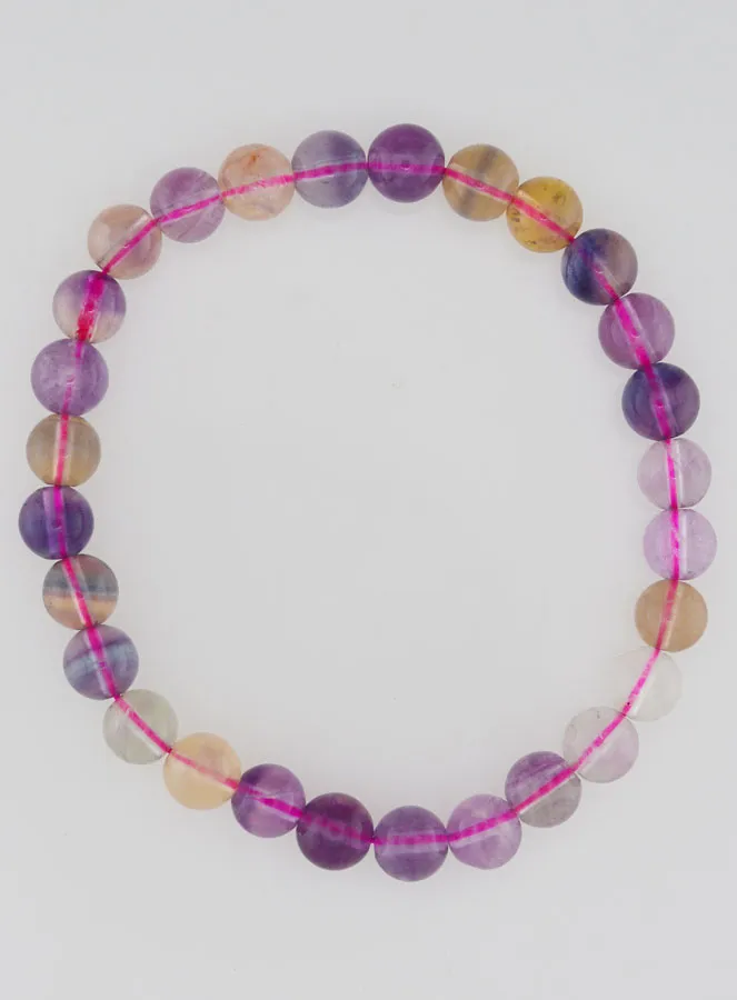 Gemstone Bracelet with Multicoloured Fluorite AA - 6mm (pic 1)