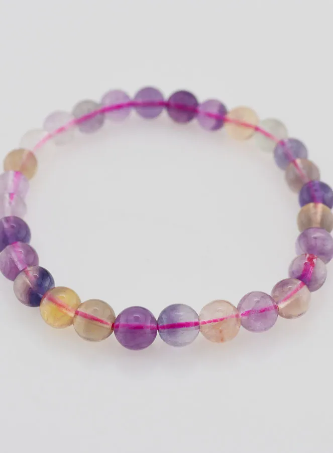 Gemstone Bracelet with Multicoloured Fluorite AA - 6mm (pic 2)