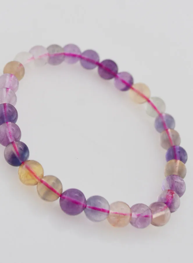 Gemstone Bracelet with Multicoloured Fluorite AA - 6mm (pic 3)
