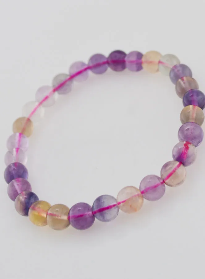 Gemstone Bracelet with Multicoloured Fluorite AA - 6mm (pic 4)