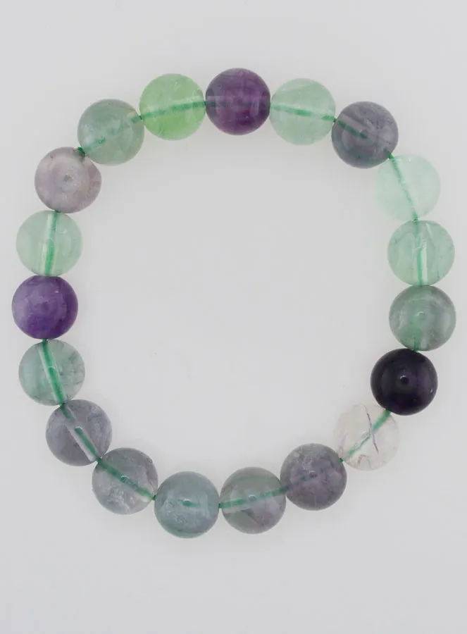 Fluorite Gemstone Bracelet AB - 10 mm (pic 1)
