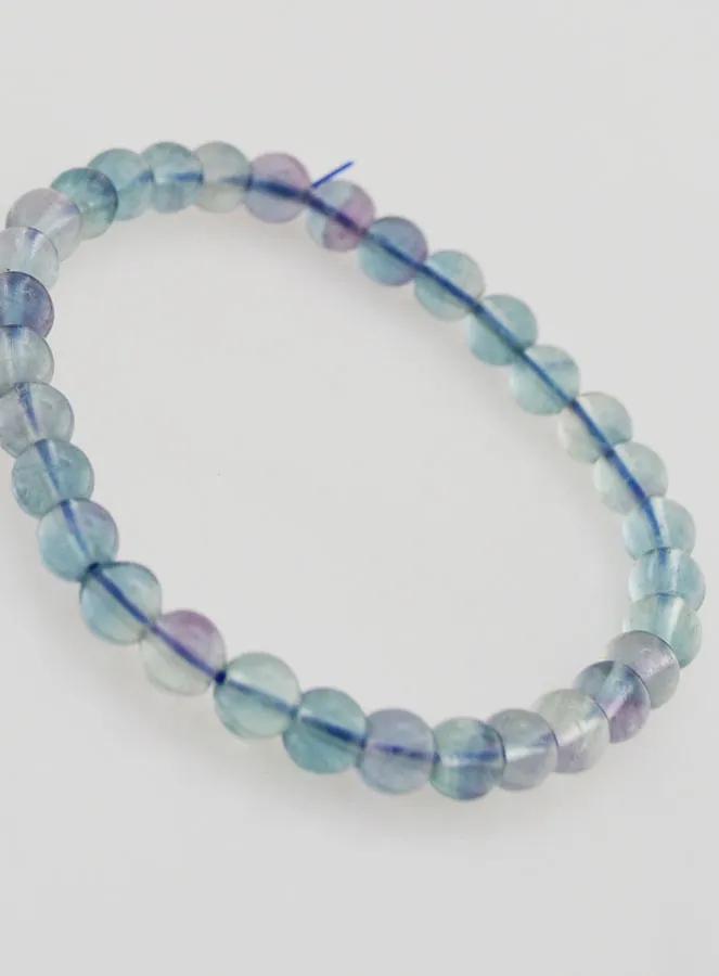 Blue Fluorite Gemstone Bracelet AA - 6 mm (pic 3)