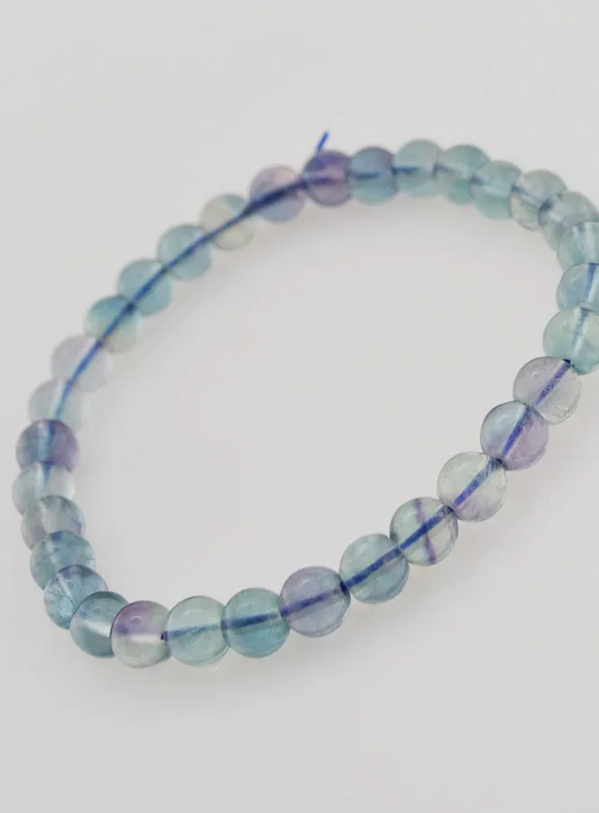 Blue Fluorite Gemstone Bracelet AA - 6 mm (pic 4)