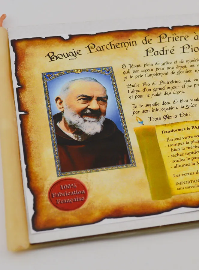 Candle Prayer Parchment with Incense Wax - Father Pio (pic 3)