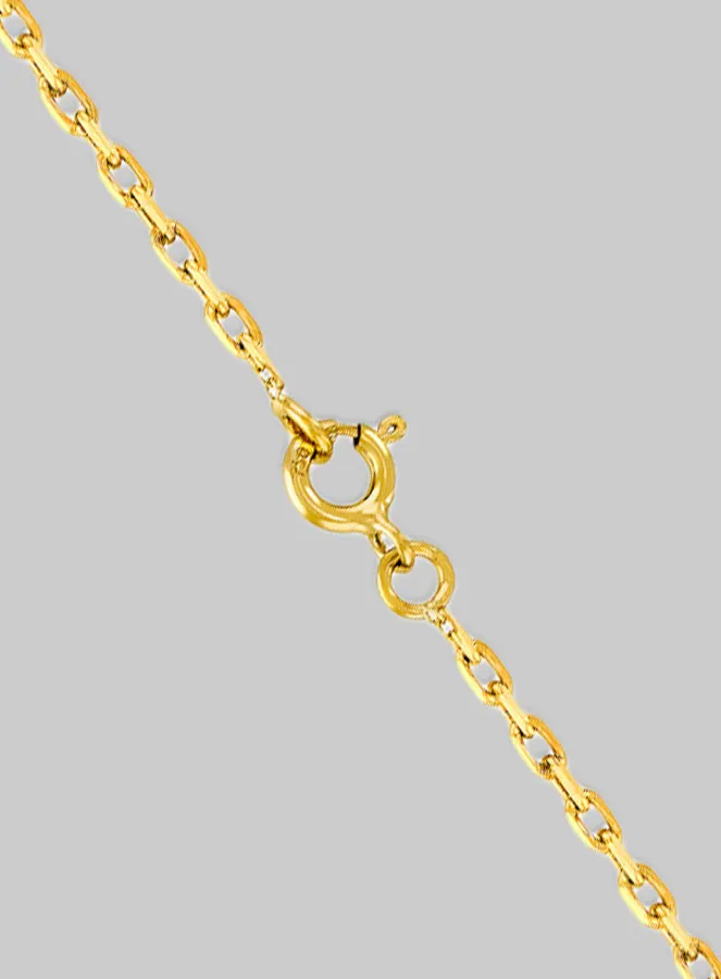 Adjustable Gold Plated Necklace 40cm - 1.3mm Anchor Chain (pic 3)