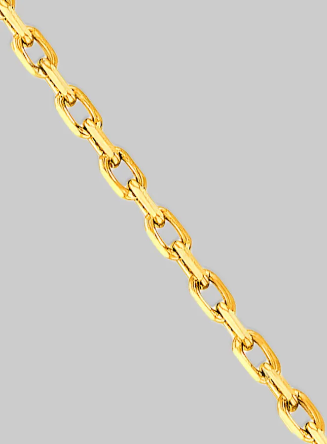 Adjustable Necklace 40cm Gold Plated - 1.3mm Anchor Link Chain (pic 2)
