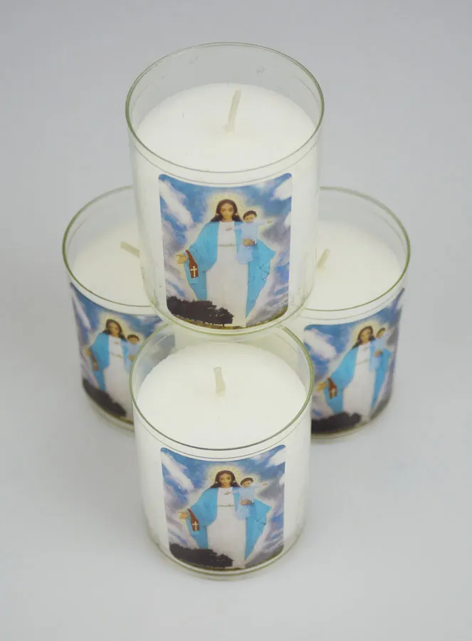 Set of 4 Votive Candles Our Lady of Garabandal (pic 2)