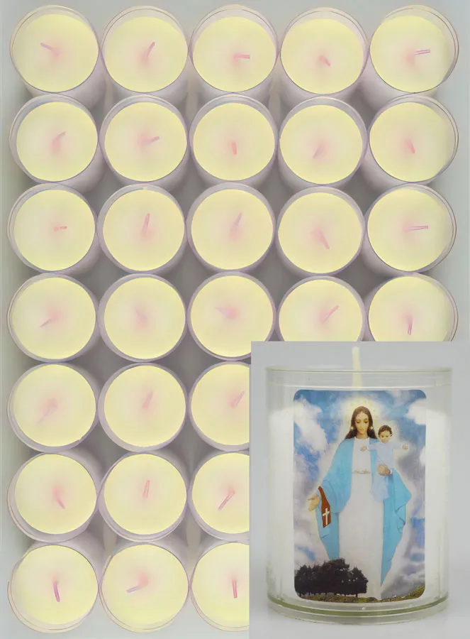 Set 48 Votive Candles Our Lady of Garabandal (pic 1)