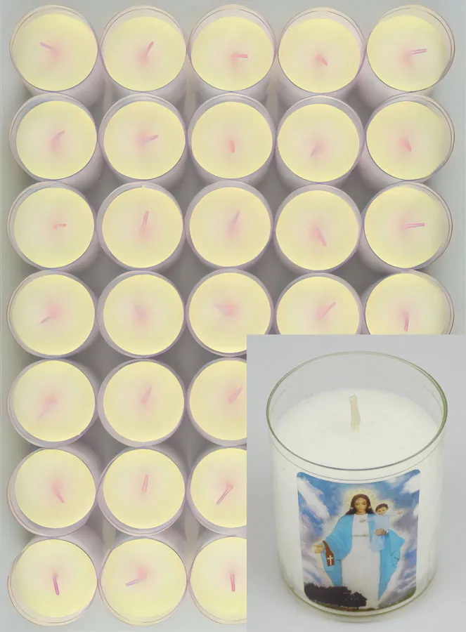 Set 48 Votive Candles Our Lady of Garabandal (pic 2)