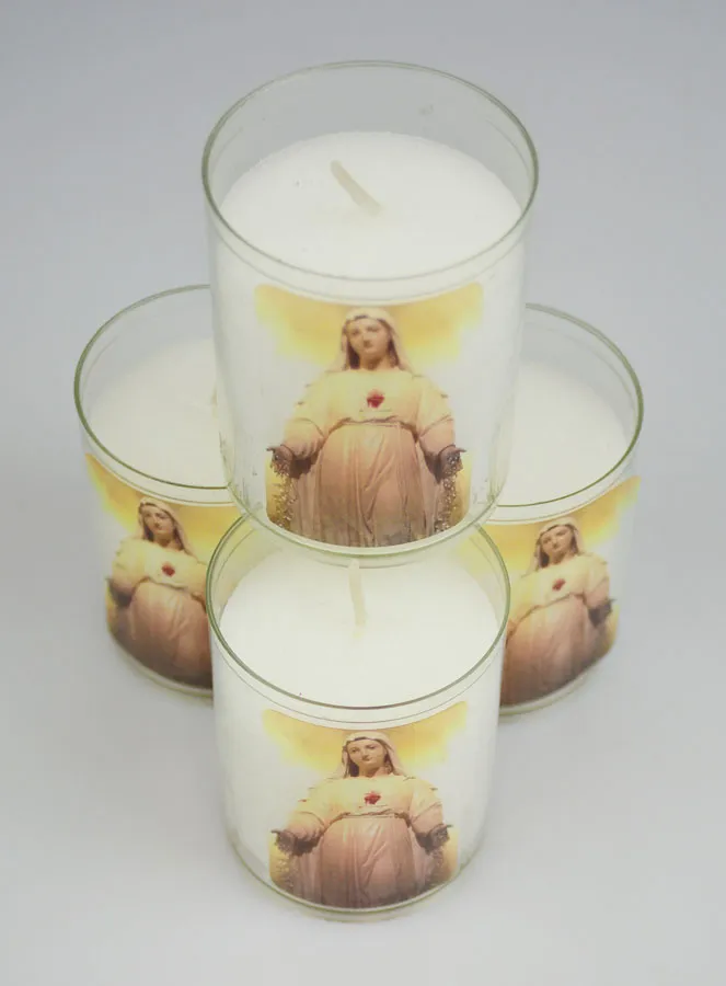 Set of 4 Votive Candles Our Lady of Pellevoisin (pic 2)