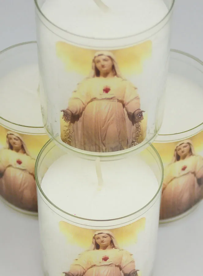 Set of 4 Votive Candles Our Lady of Pellevoisin (pic 4)