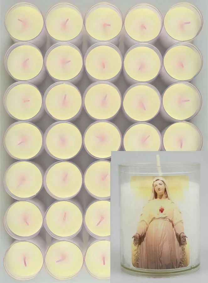 Set of 48 Votive Candles Our Lady of Pellevoisin (pic 1)