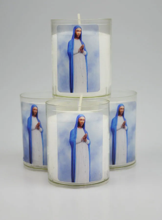 Set of 4 Votive Candles Our Lady of Kibeho (pic 1)