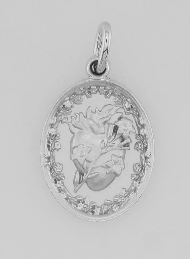Silver Medal Sacred Heart of Saint Joseph - 19mm (pic 1)