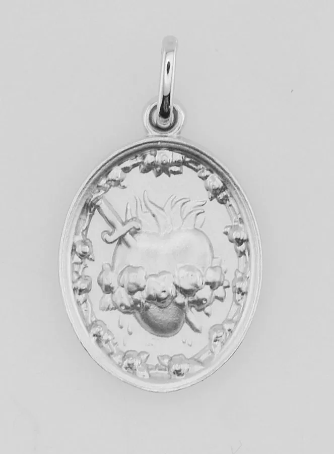 Immaculate Heart of Mary Silver Medal - 19mm (pic 1)
